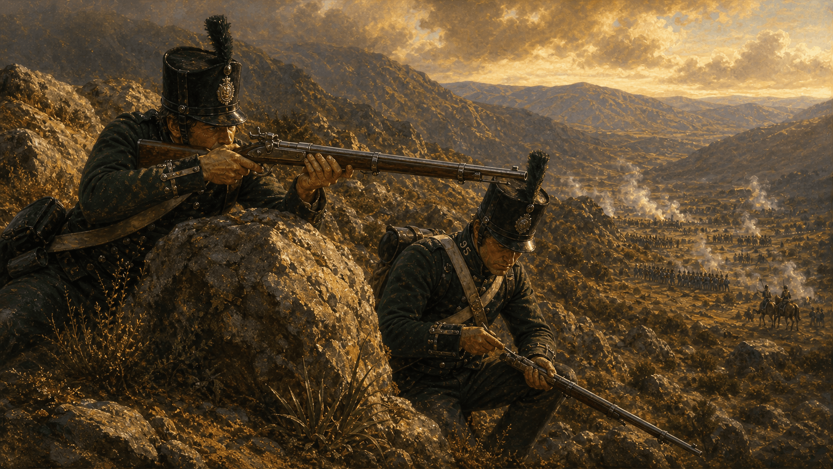 Riflemen of the 95th in their green jackets