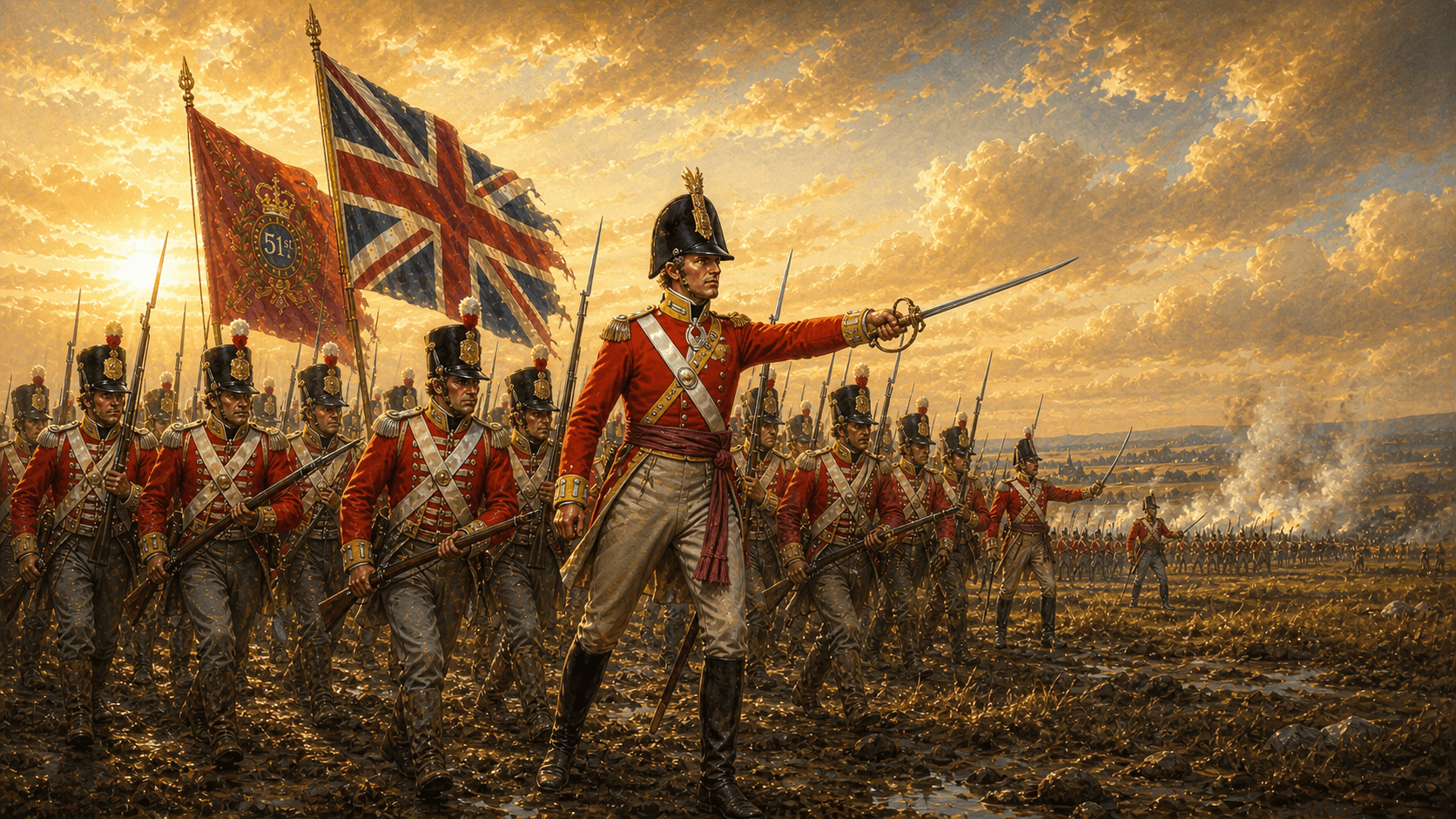 Napoleon leading his troops at Austerlitz