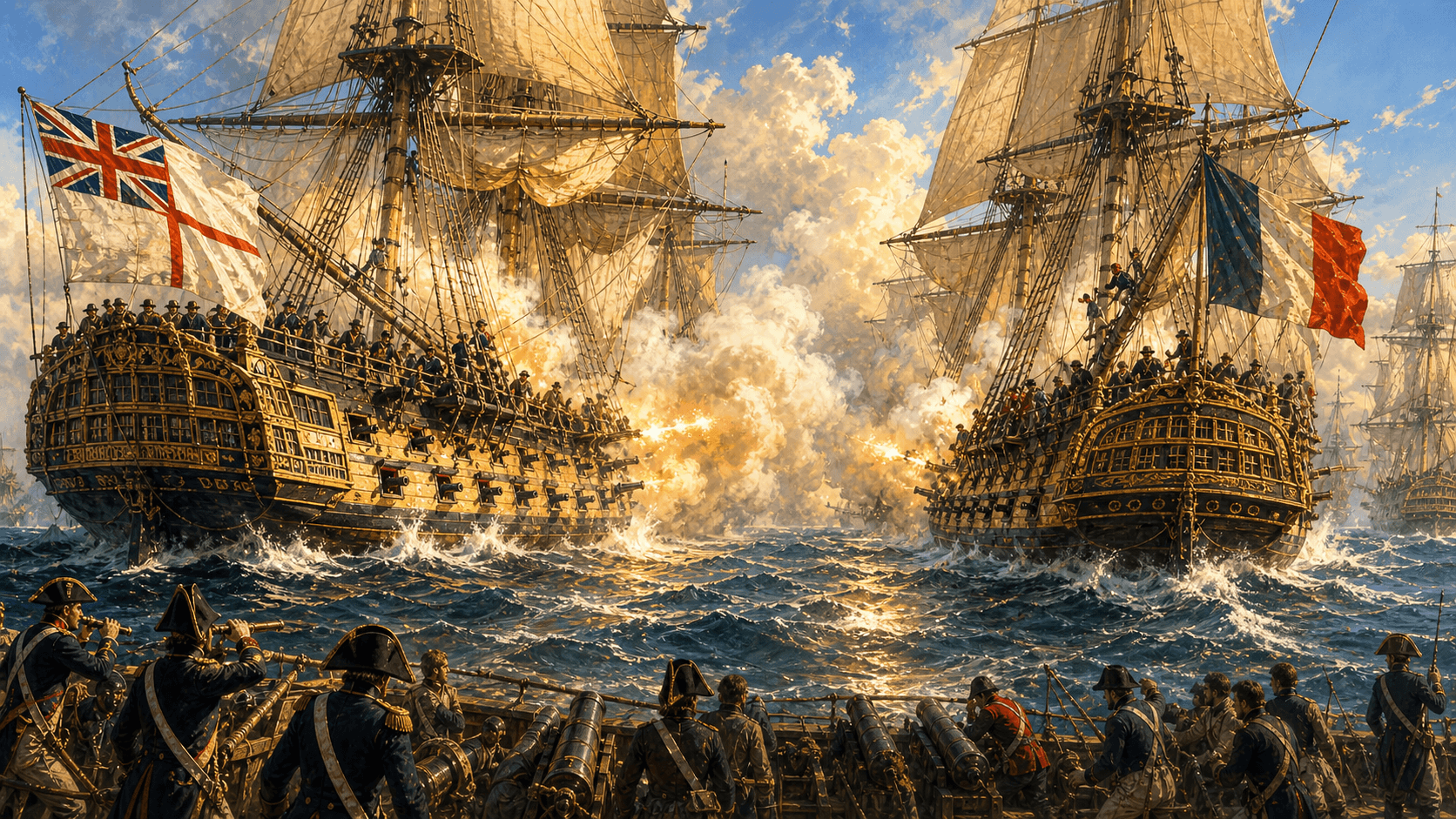 Ships of the line at the Battle of Trafalgar