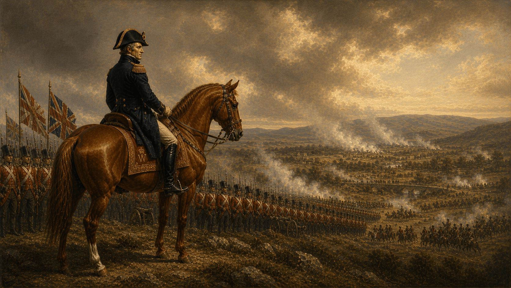 The Duke of Wellington surveying the battlefield